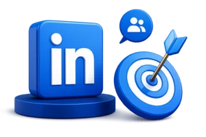 LinkedIn icons with target